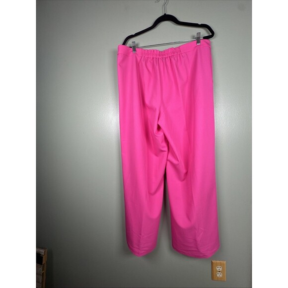 NWT Ming Wang Wide Leg Hot Pink Lightweight Silky Feel Dress Pants Women’s Sz XL - Picture 5 of 16